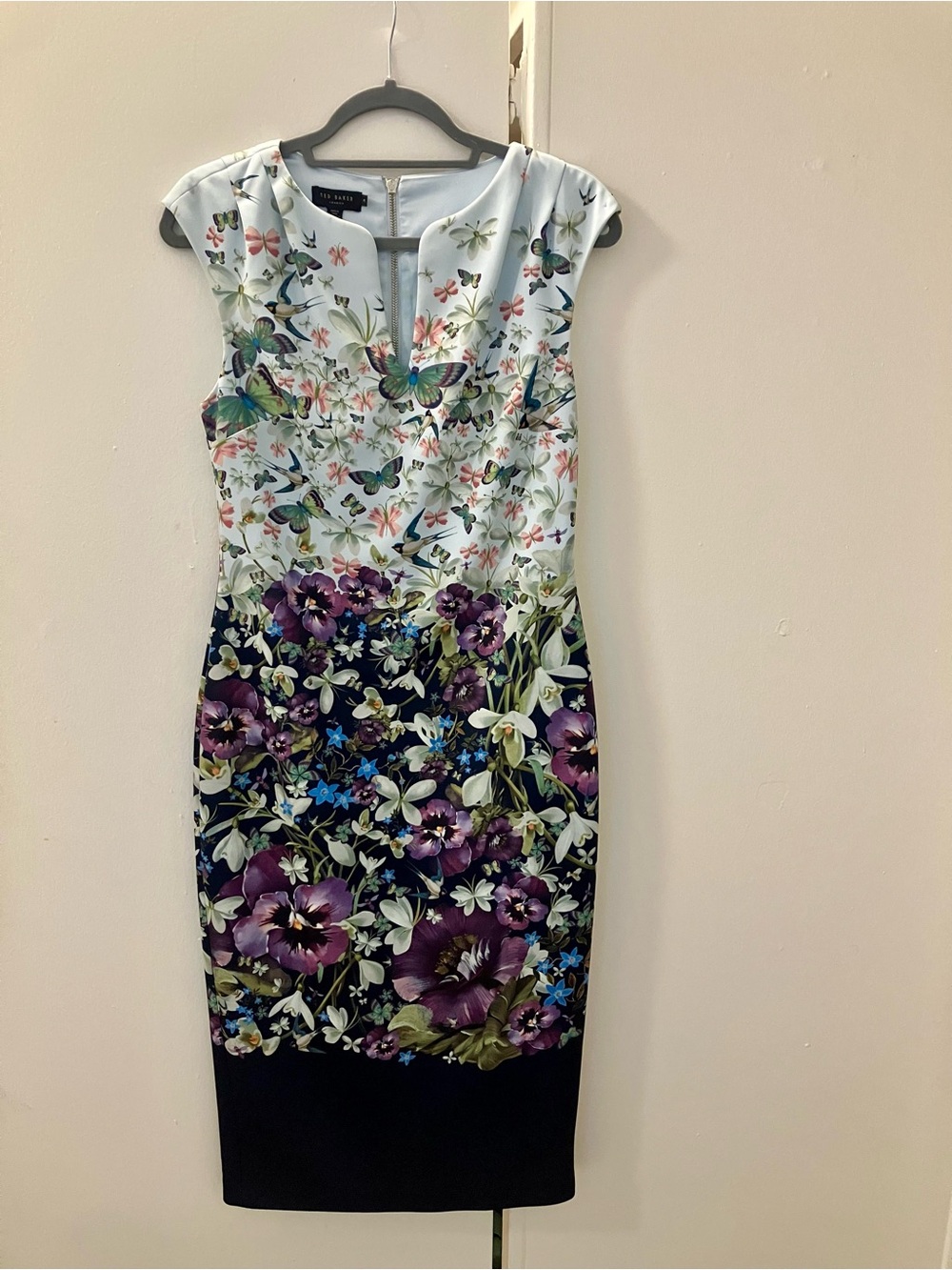Ted Baker London Floral Butterfly Tiha Entangled Enchantment Dress Sz 3 US M.